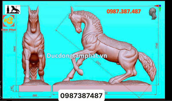 Ngựa đồng cao 1m8 ngang 2m2 lắp đặt tại TP. Hồ Chí Minh