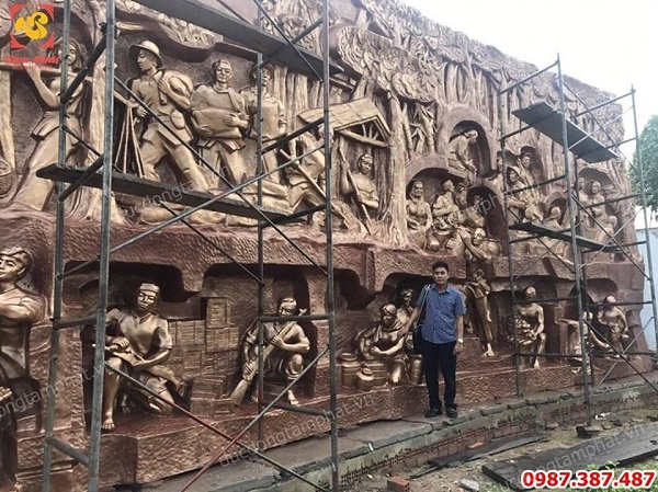 Nhận thi công phù điêu bằng đồng cỡ lớn liền khối cho hội trường, cơ quan, nhà tưởng niệm, nhà thi đấu, hội trường, công viên, khu di tích