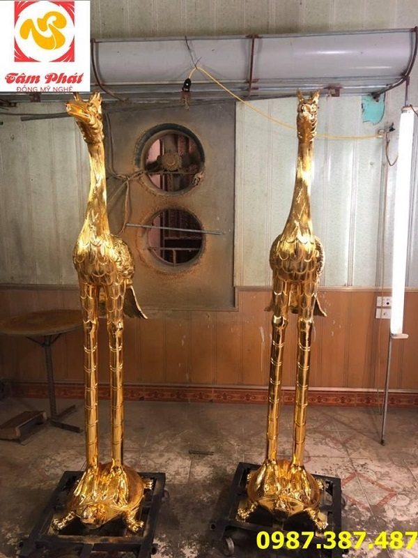 Nơi đúc hạc thờ bằng đồng mạ vàng 24k giá xưởng