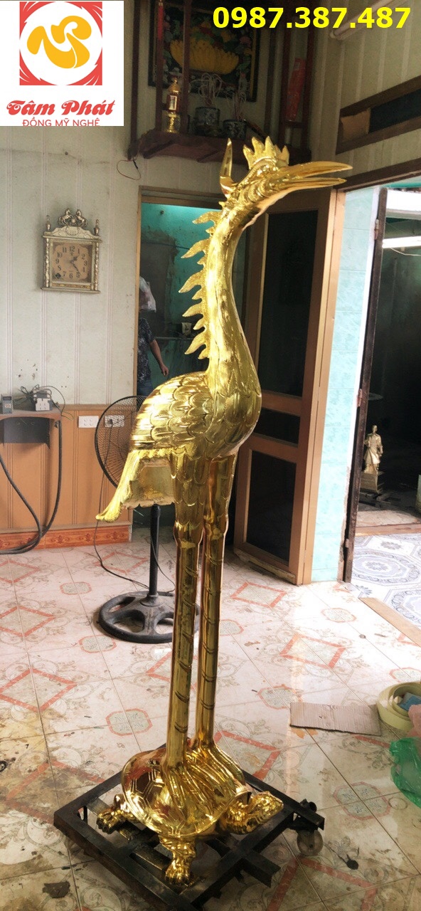 Nơi đúc hạc thờ bằng đồng mạ vàng 24k giá xưởng