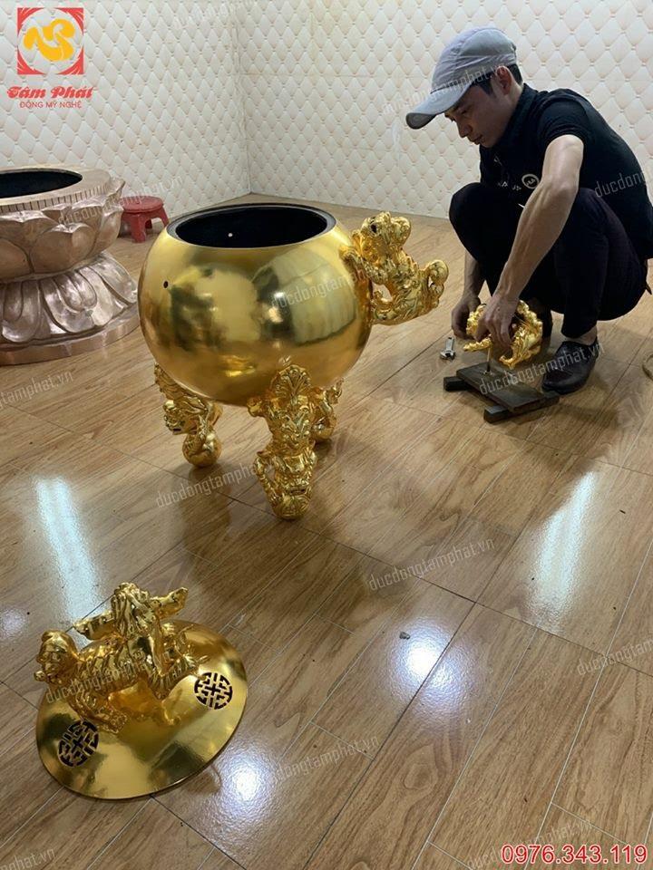 Nơi làm đỉnh thất lân vờn cầu mạ vàng 24k giá xưởng, đẹp xuất sắc