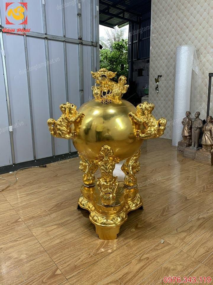 Nơi làm đỉnh thất lân vờn cầu mạ vàng 24k giá xưởng, đẹp xuất sắc
