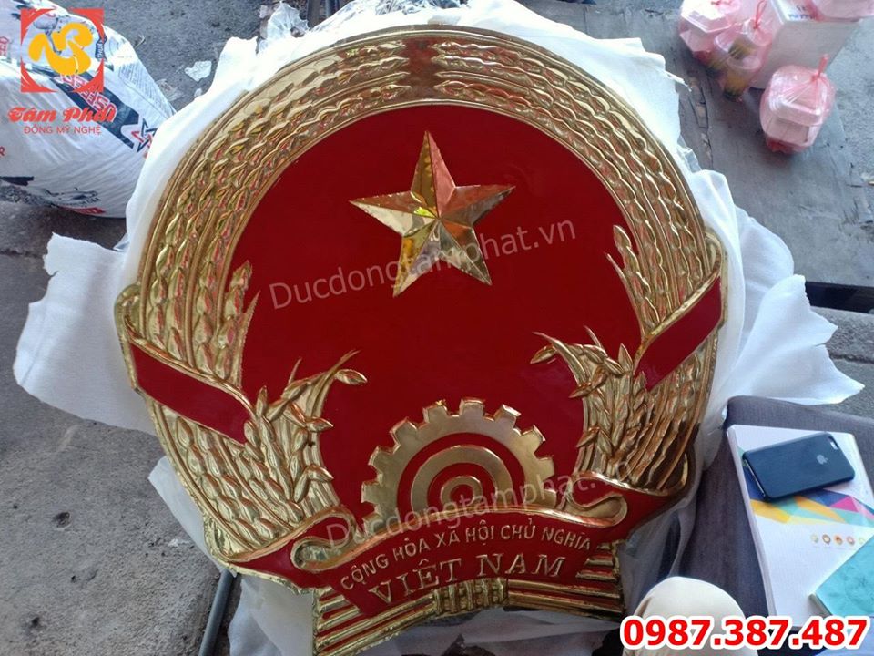 Quốc Huy bằng đồng - Nhận đúc quốc huy mọi kích thước.!