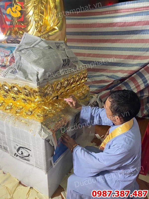 Quy Trình dát Vàng Tượng Phật tại chùa để Trường Tồn theo thời gian