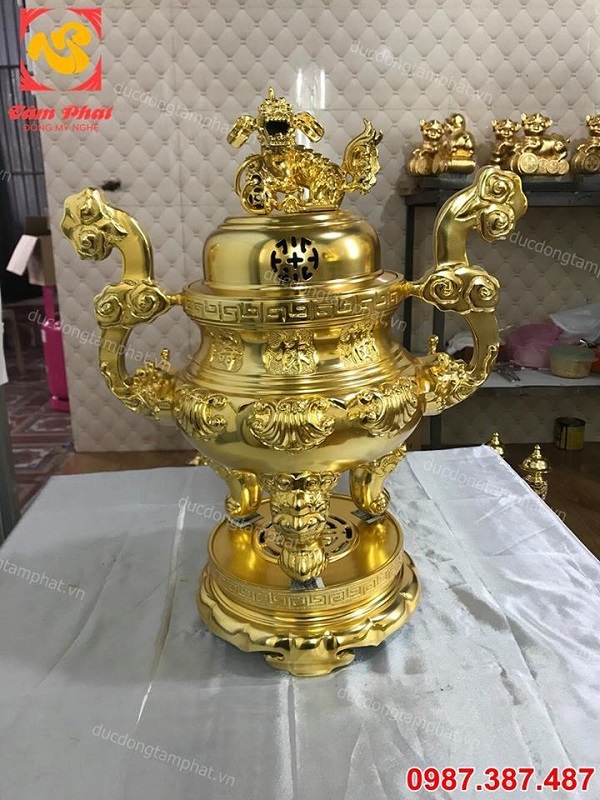 Bộ ngũ sự cao 50cm mạ vàng 24k tuyệt đẹp.!!