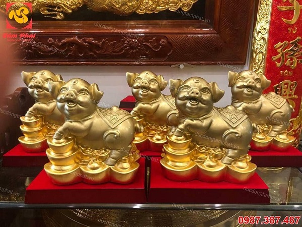 Heo đứng trên thỏi vàng thếp vàng điểm.!!