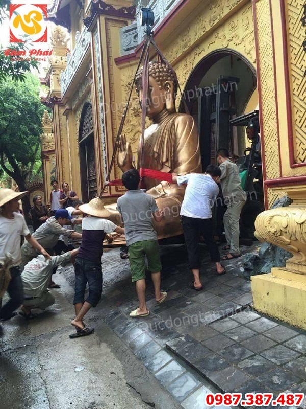 Thi công lắp đặt tượng Phật Adida cao 2m cho chùa thành công viên mãn.!