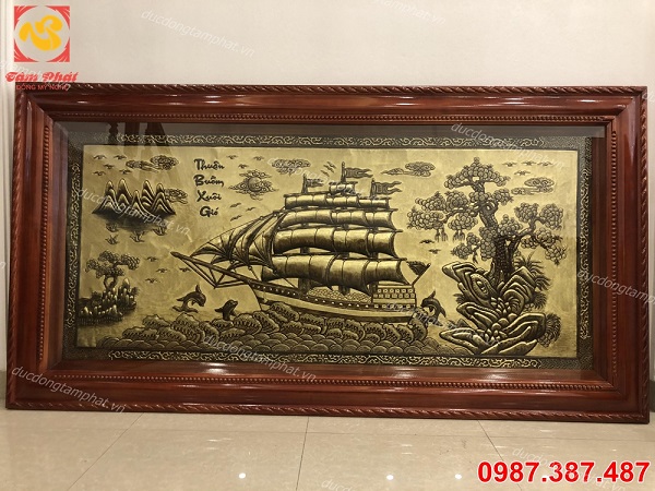 Tranh đồng Thuận Buồm Xuôi Gió 2m3 đẹp tinh xảo