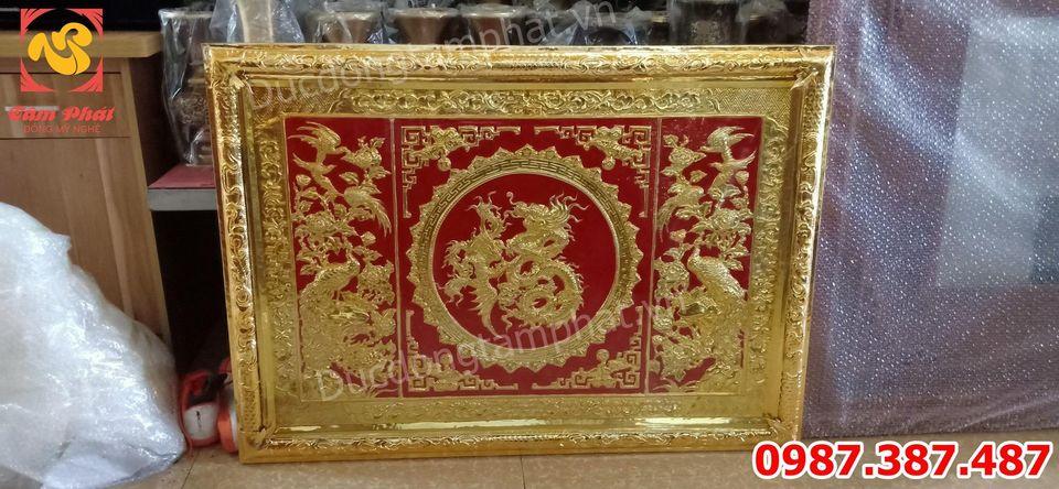 Tranh Đồng chữ Phúc Hóa Rồng khung đồng mạ vàng giao công an Lâm Đồng.!