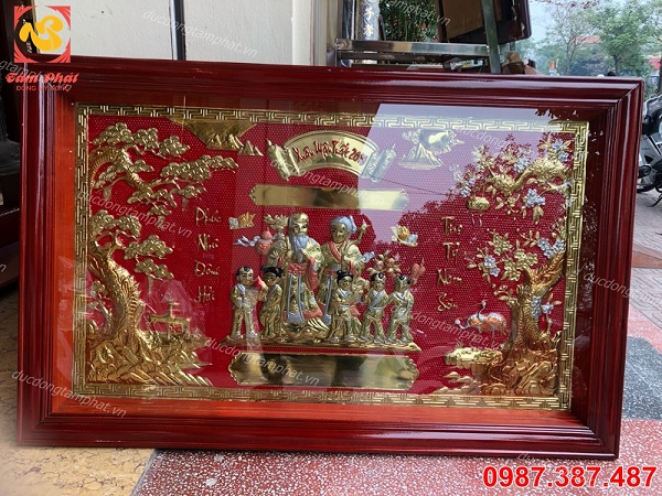 Tranh mừng thọ bằng đồng 1m2 thúc thủ công