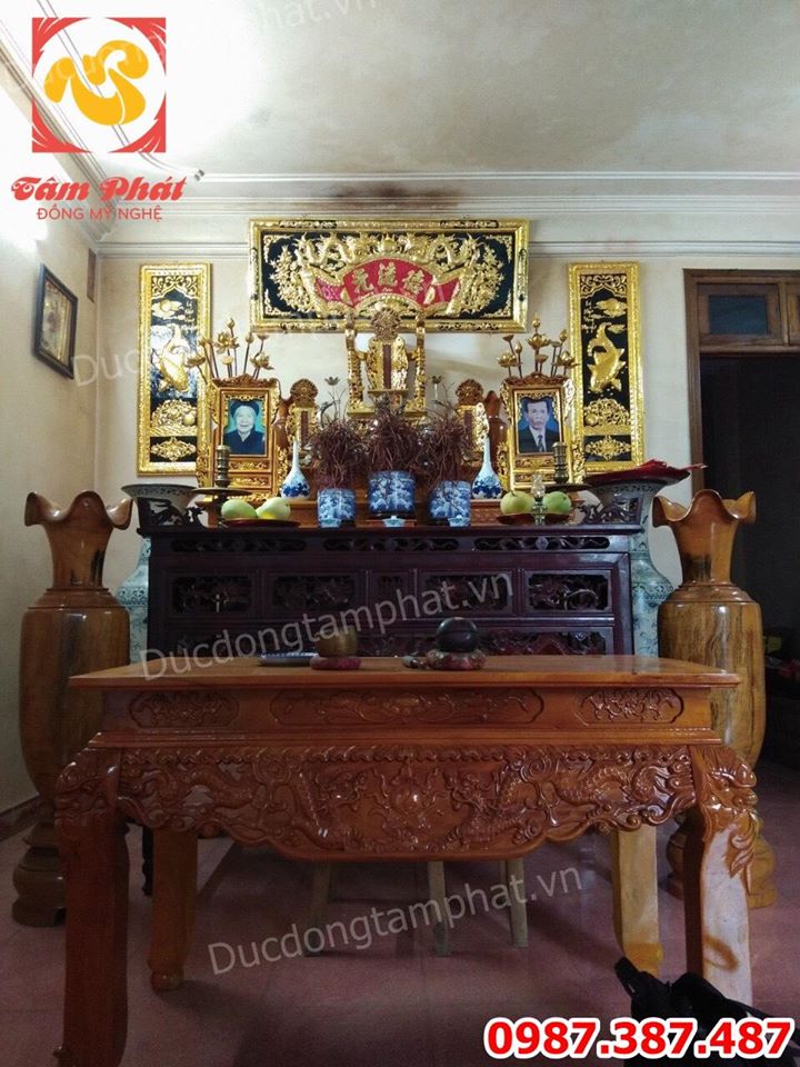 Tranh Lý Ngư Vọng Nguyệt Khung Liền đồng mạ vàng cực ý nghĩa.!