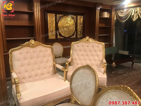 Tranh mặt trống đồng 2m3 mạ vàng 24k khung gỗ đã hoàn thiện và lắp đặt cho khách..!