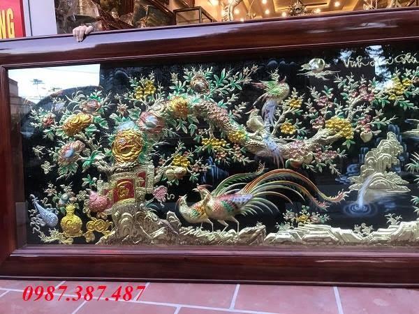 Tranh Vinh Hoa Phú Quý 2m3 khung gỗ gụ tuyệt đẹp bàn giao cho khách hàng Tây Ninh