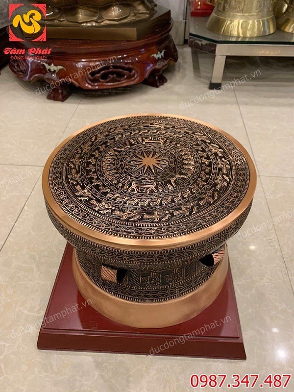 Trống đồng mạ vàng và trống đồng đỏ giá rẻ đường kính 30cm bàn giao cho khách..!