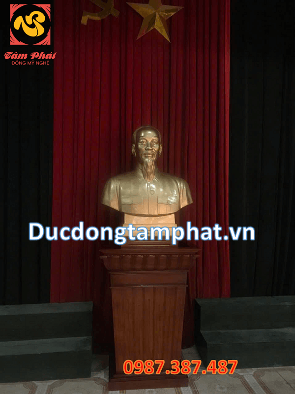 Tượng Bác Hồ bán thân đủ kích cỡ phù hợp Hội Trường các sở ban ngành 