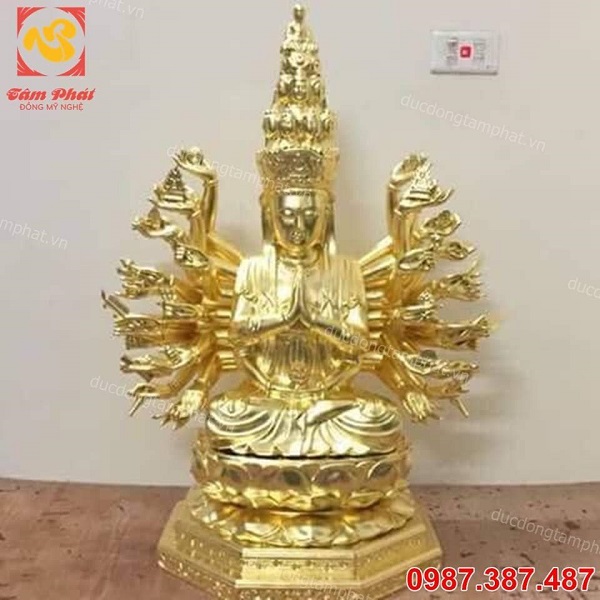 Tượng các vị Bồ Tát bằng đồng thếp vàng bền đẹp, tinh xảo