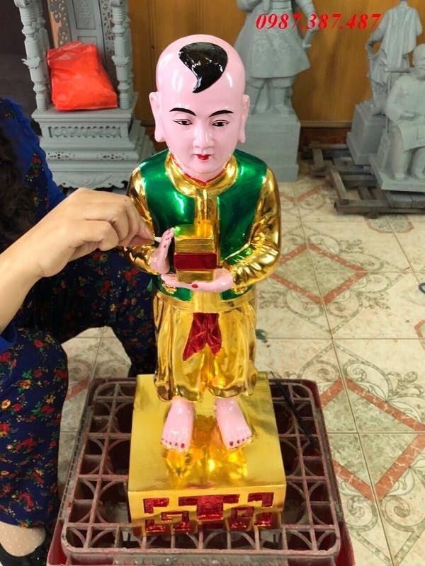Tượng cậu bé cao 60cm bằng đồng mạ vàng