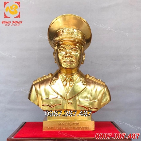 Tượng chân dung, Tượng truyền thần bằng đồng thếp vàng 9999 sắc nét