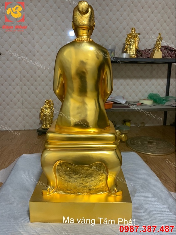 Tượng chân dung, tượng truyền thần cao 60cm mạ vàng 24k