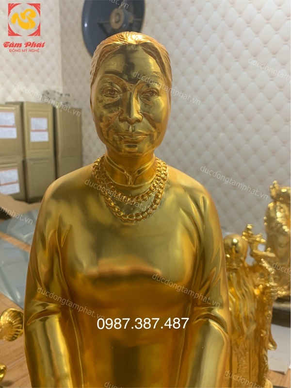 Tượng chân dung, tượng truyền thần cao 60cm mạ vàng 24k