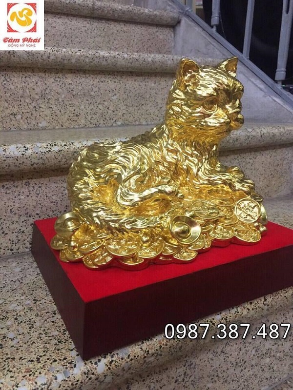 Tượng đồng linh vật thếp vàng 9999 đường nét sống động