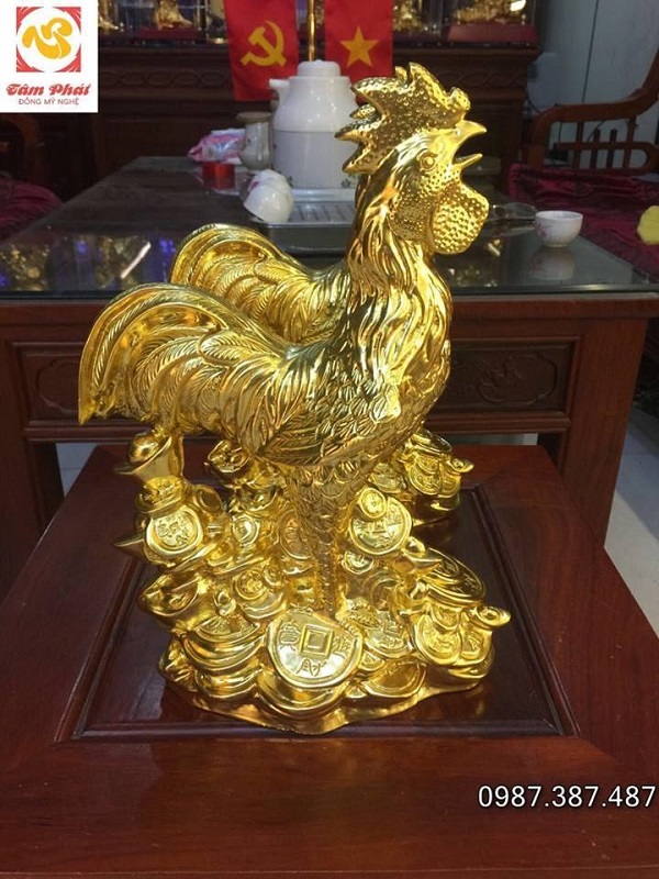 Tượng đồng linh vật thếp vàng 9999 đường nét sống động