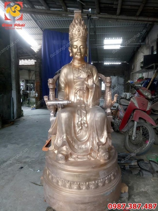 Tượng đồng Mẫu Cửu Trùng Thiên cao 1m5 cho đền..!