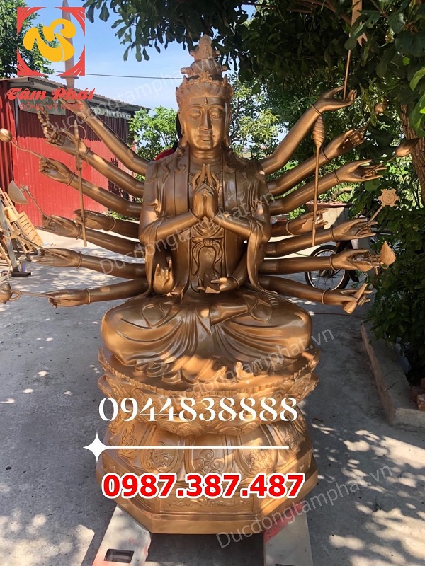 Tượng đồng Phật Chuẩn Đề cao 2m nặng 800kg hoàn thiện chuẩn bị bàn giao.!