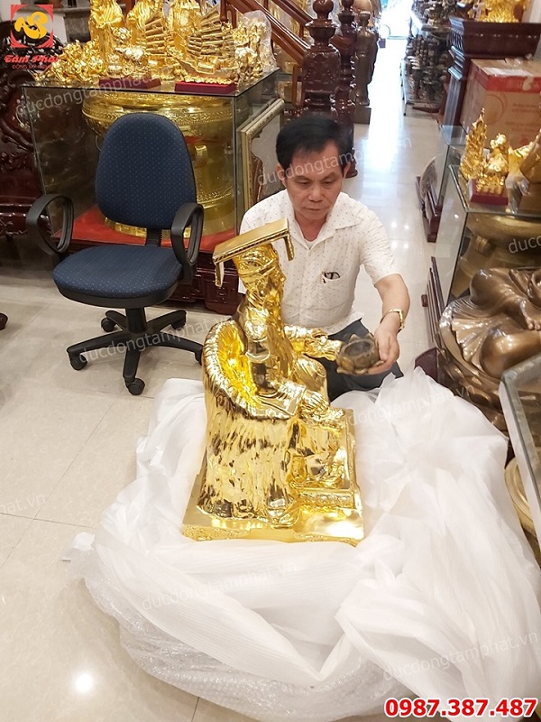 Tượng đồng vua cha Ngọc Hoàng cao 60cm bằng đồng mạ vàng 24k cực tinh xảo..!