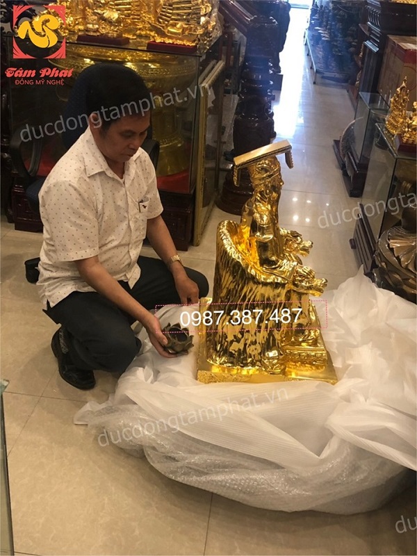 Tượng đồng vua cha Ngọc Hoàng cao 60cm bằng đồng mạ vàng 24k cực tinh xảo..!