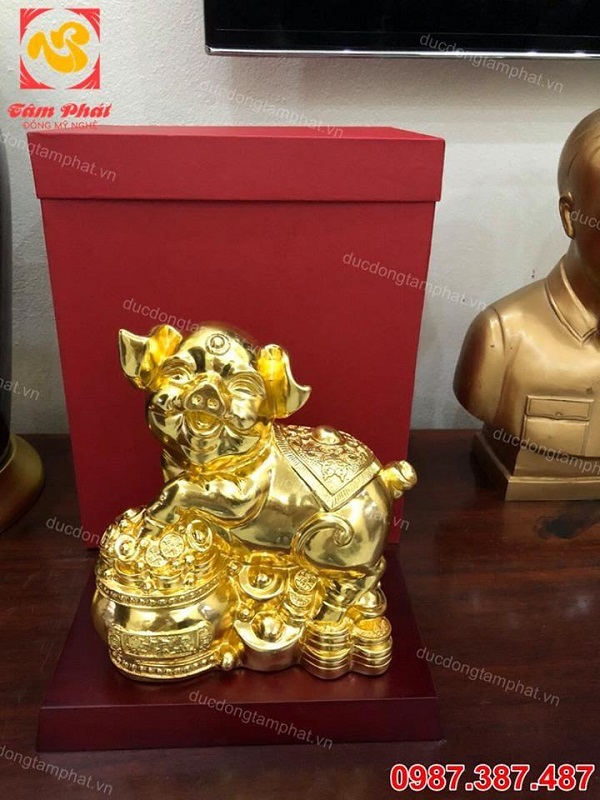 Tượng heo vàng phú quý cao cấp mang lại phú quý, thịnh vượng
