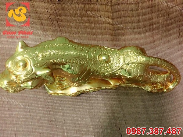 Tượng Hổ đồng phong thuỷ dài 80cm thếp vàng 9999 đẹp xuất sắc.!!