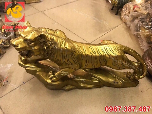 Tượng Hổ đồng phong thuỷ dài 80cm thếp vàng 9999 đẹp xuất sắc.!!