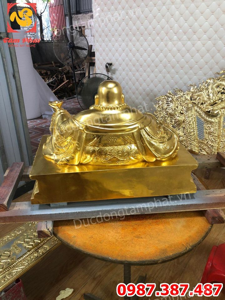 Tượng Phật Di Lặc bằng đồng dát vàng 9999 giá xưởng.!