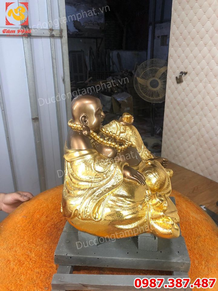 Tượng Phật Di Lặc bằng đồng dát vàng 9999 giá xưởng.!