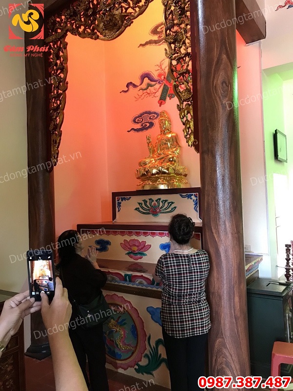 Tượng Phật Quán Thế Âm Bồ Tát cao 1m08 thếp vàng 9999 giá xưởng..!