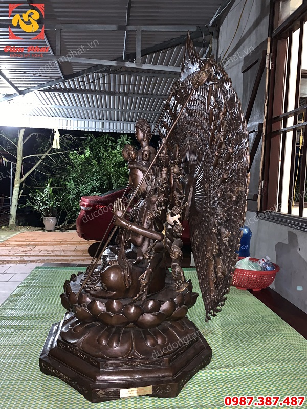 Tượng Phật thiên thủ thiên nhãn cao 1m3 cực đẹp giao cho chùa Thanh Vân - Quảng Ninh