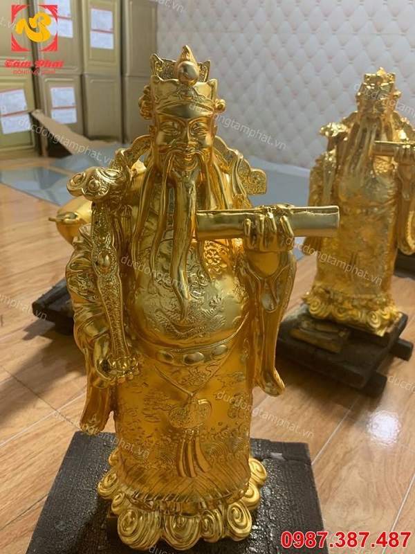 Tượng Tam đa Phúc Lộc Thọ cao 60cm mạ vàng 24k