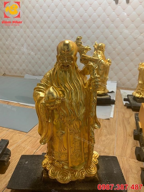 Tượng Tam đa Phúc Lộc Thọ cao 60cm mạ vàng 24k