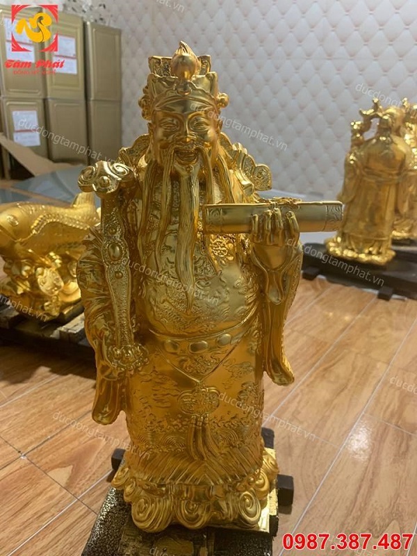 Tượng Tam đa Phúc Lộc Thọ cao 60cm mạ vàng 24k