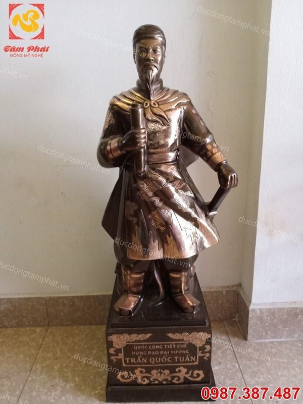 Tượng Trần Hưng Đạo cao 90cm phớt nỉ cao cấp.!!