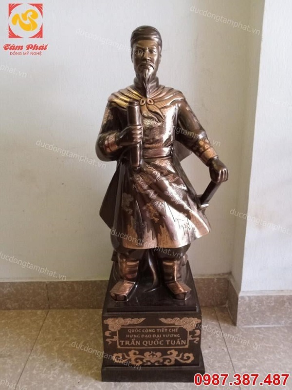 Tượng Trần Hưng Đạo cao 90cm phớt nỉ cao cấp.!!