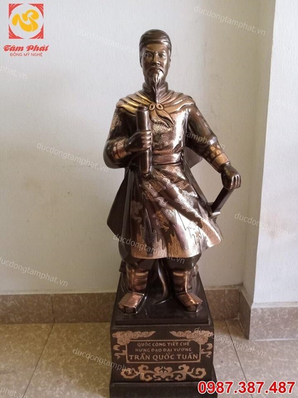 Tượng Trần Hưng Đạo cao 90cm phớt nỉ cao cấp.!!