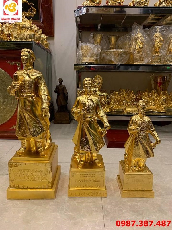 Tượng Trần Hưng Đạo mạ vàng 24k đủ kích thước, mẫu chuẩn quốc gia