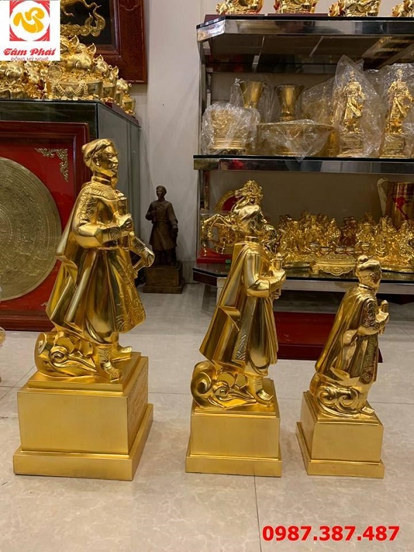 Tượng Trần Hưng Đạo mạ vàng 24k đủ kích thước, mẫu chuẩn quốc gia