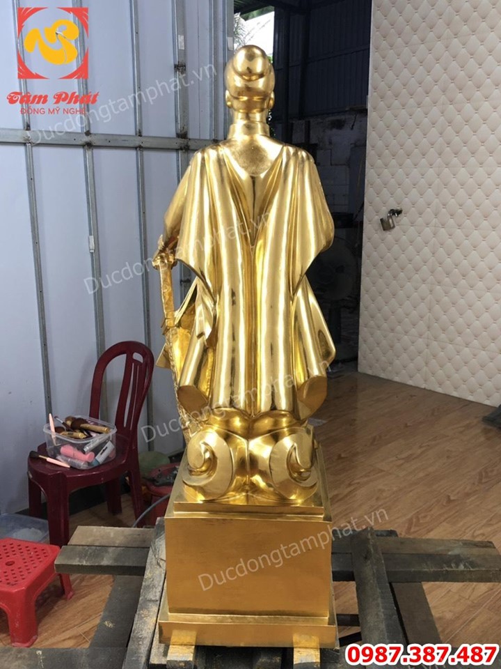 Tượng Trần Quốc Tuấn, Đức Thánh Trần Hưng Đạo cao 90cm thếp vàng 9999